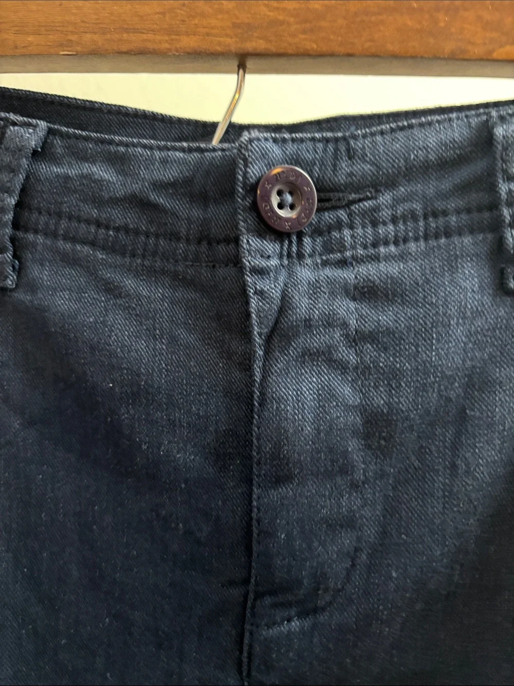 NYDJ Navy Flat Front Linen Blend Shorts Size 4